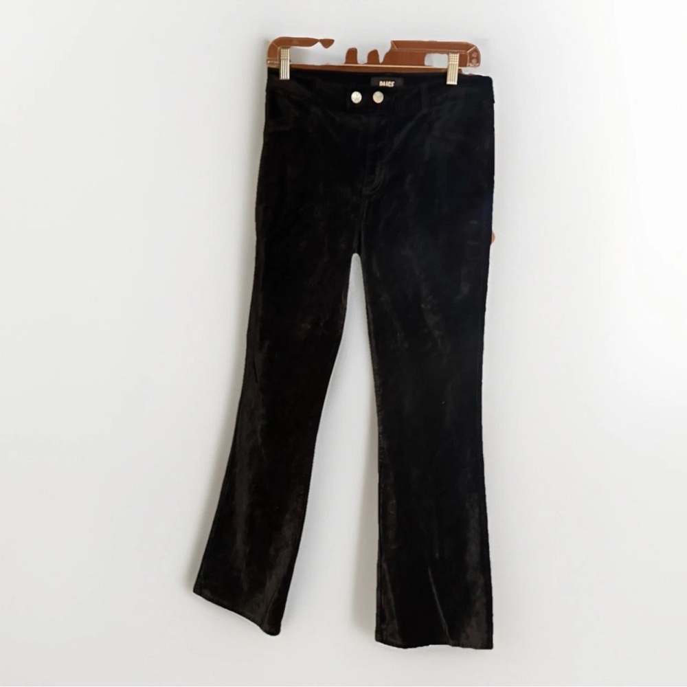 PAIGE Black Velvet Flare Pants Size 28 High Rise Stretch